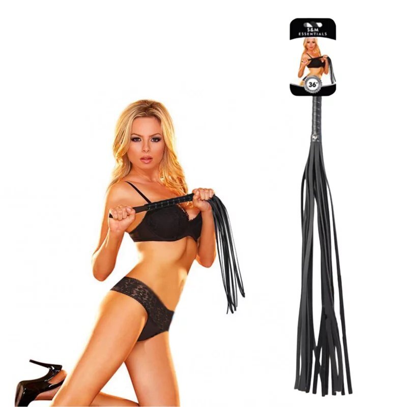 S&M Essentials 黑色仿皮皮鞭 (36吋)