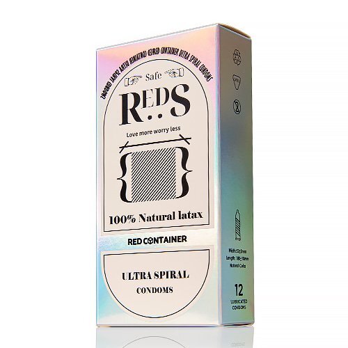 Red Container REDS SAFE Spiral 超薄螺紋安全套 12片
