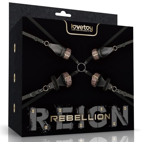 Lovetoy Rebellion Reign 床褥束縛束帶 - 黑色