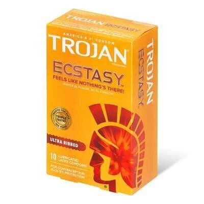 Trojan 戰神 Ultra Ribbed Ecstasy 興奮橫紋狂喜 乳膠安全套 10片裝