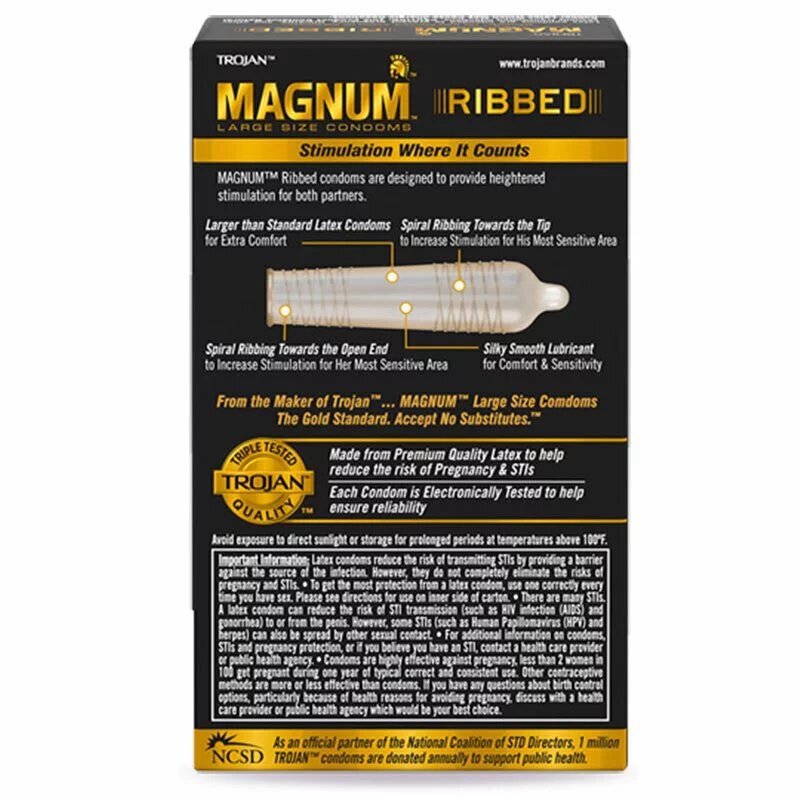 Trojan 戰神 Magnum 戰神密林 Ribbed 62/55mm 12 片裝 乳膠安全套