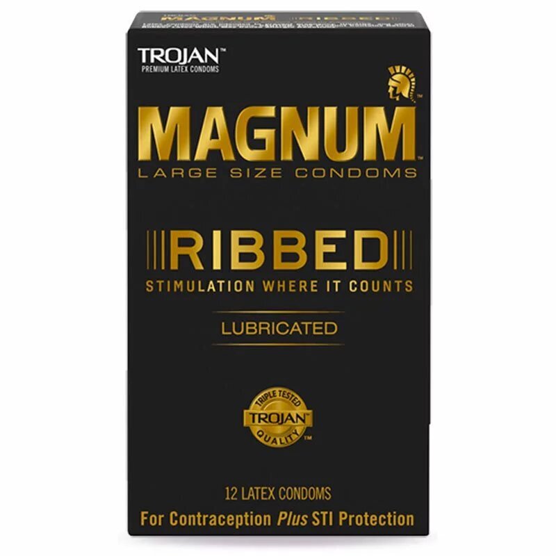Trojan 戰神 Magnum 戰神密林 Ribbed 62/55mm 12 片裝 乳膠安全套
