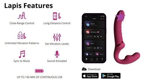 Lovense Lapis 免束帶穿戴式仿真陽具震動棒