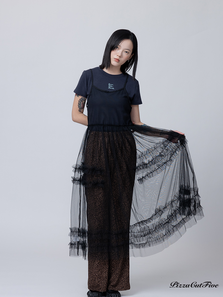 透膚蛋糕細肩長版背心 PizzaCutFive PCF262487036