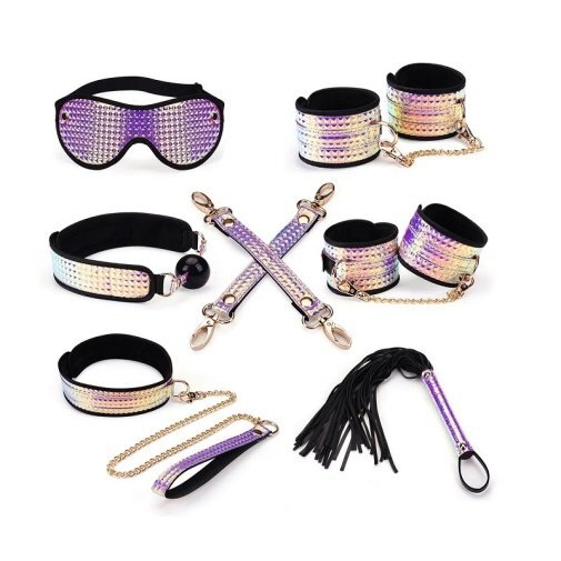 Liebe Seele 亮面7件束縛套裝 - 雷射粉紅色