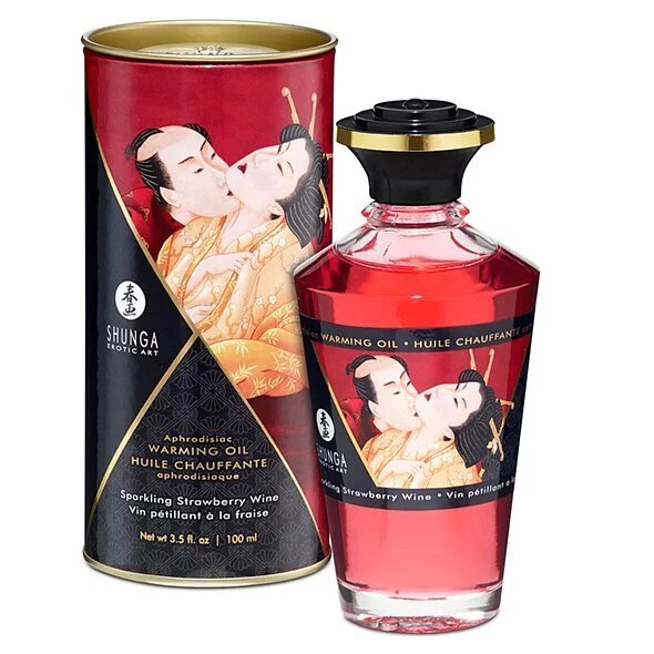 Shunga 催情熱感有機按摩油 草莓香檳 100mL
