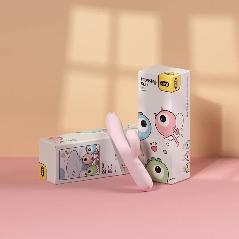 SISTALK 小怪獸 溫熱兔子G點怪獸棒 惡魔先生 粉紅色