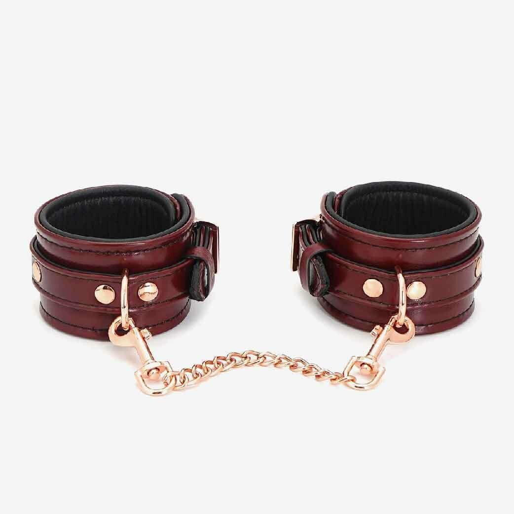 Liebe Seele 皮革腳扣 酒紅色