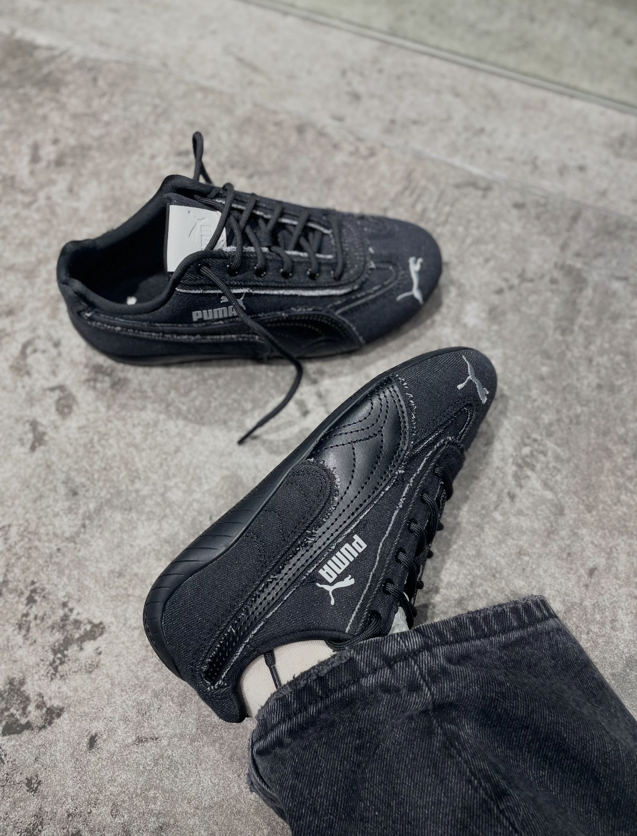 代購-PUMA speedcat Crafted Denim 休閒鞋 男女同款 黑色 407110-01