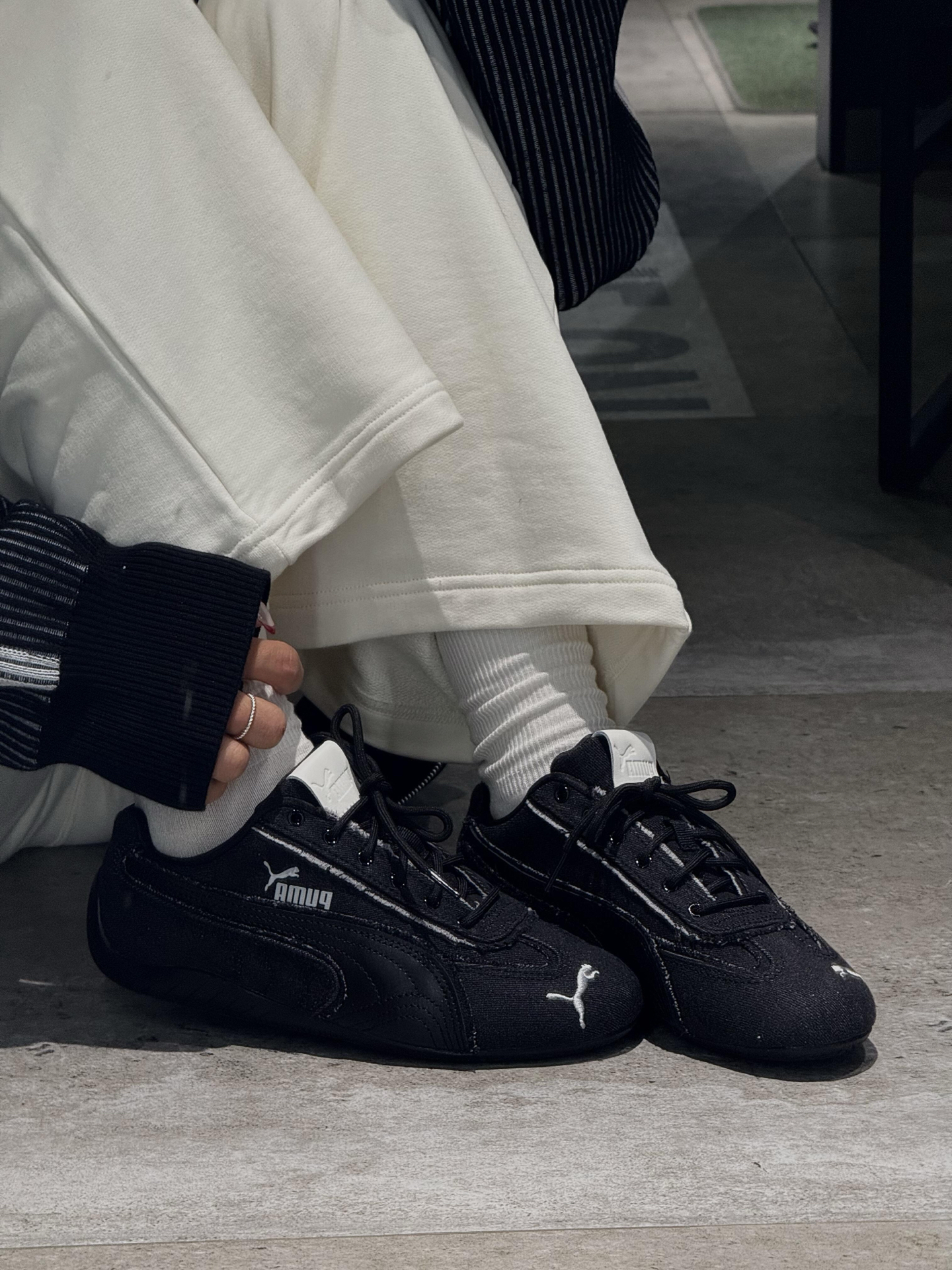 代購-PUMA speedcat Crafted Denim 休閒鞋 男女同款 黑色 407110-01