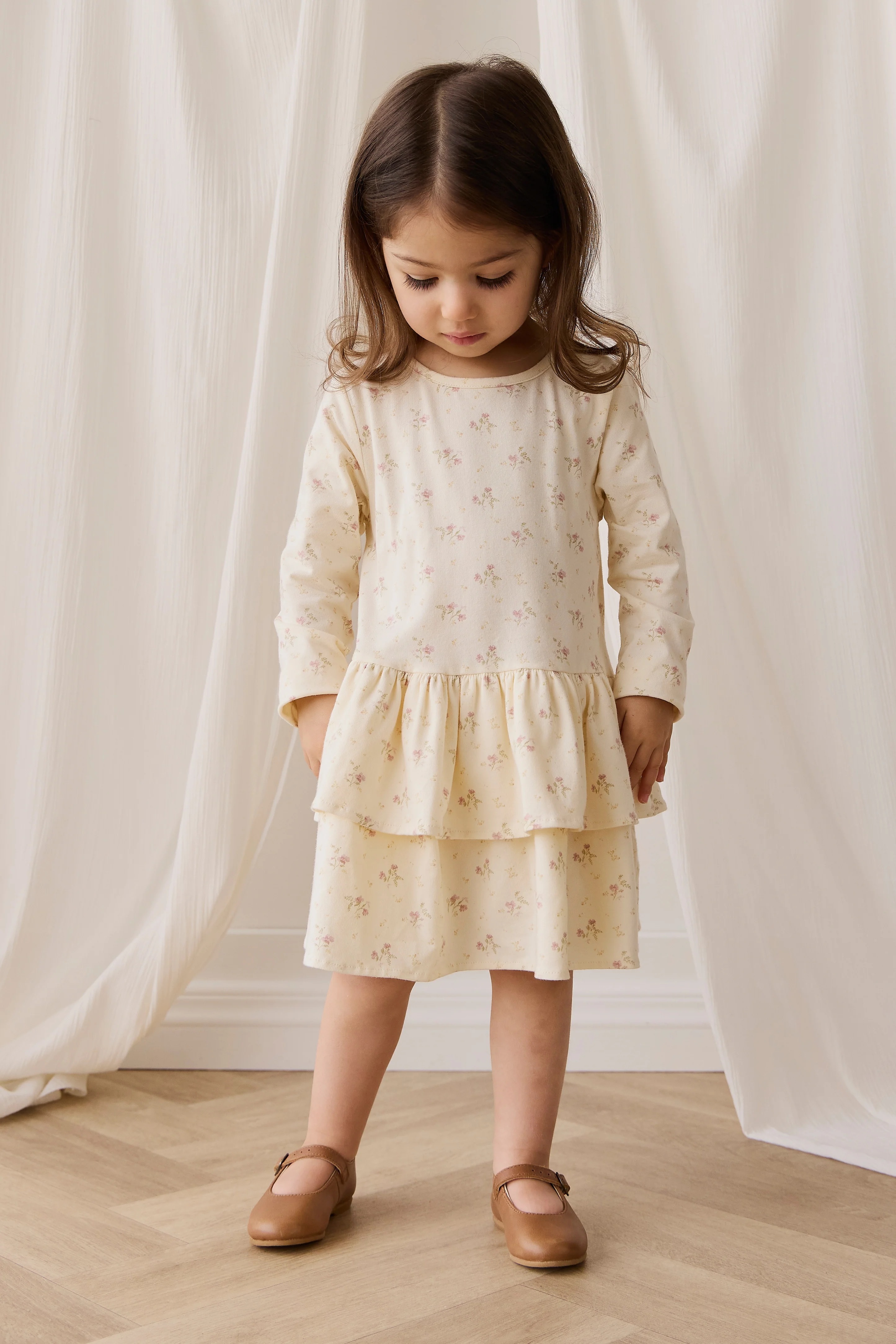 【預購】JAMIE KAY -Organic Cotton Fayette Dress（Thelma Parchment)