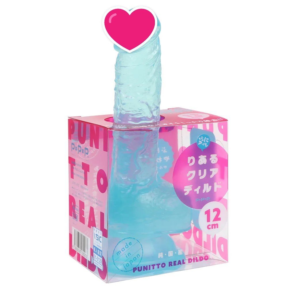 PxPxP 純日本國產透明仿真陽具 12/14cm 冰藍色