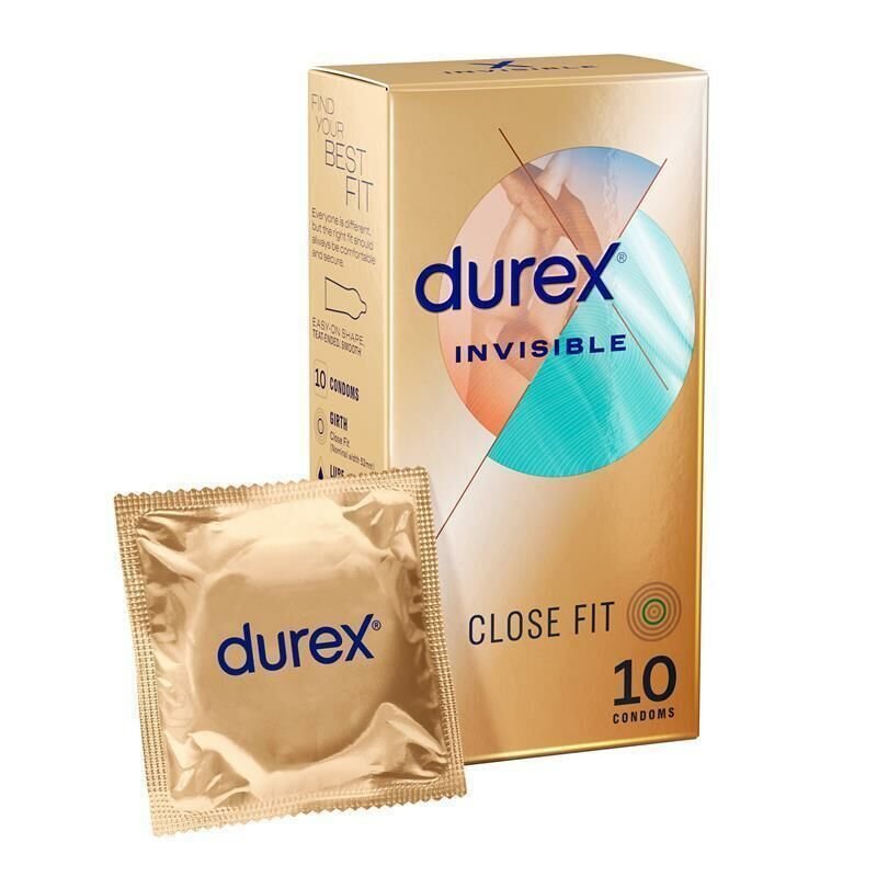 Durex 杜蕾斯 Invisible Close Fit 超薄緊貼裝 乳膠安全套 10片裝