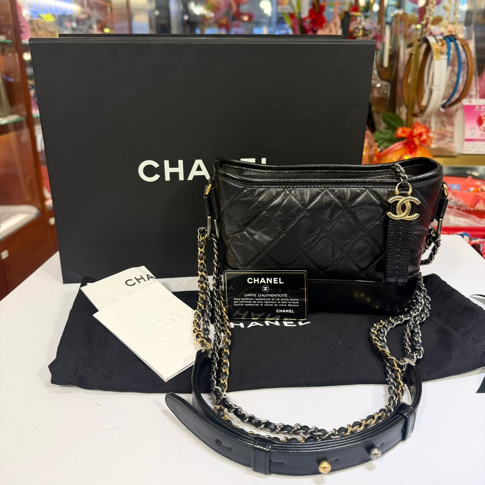 95%NEW二手Chanel Gabrielle Small A91810 黑色小牛皮@282開 #香奈兒流浪包 #香榭站正品