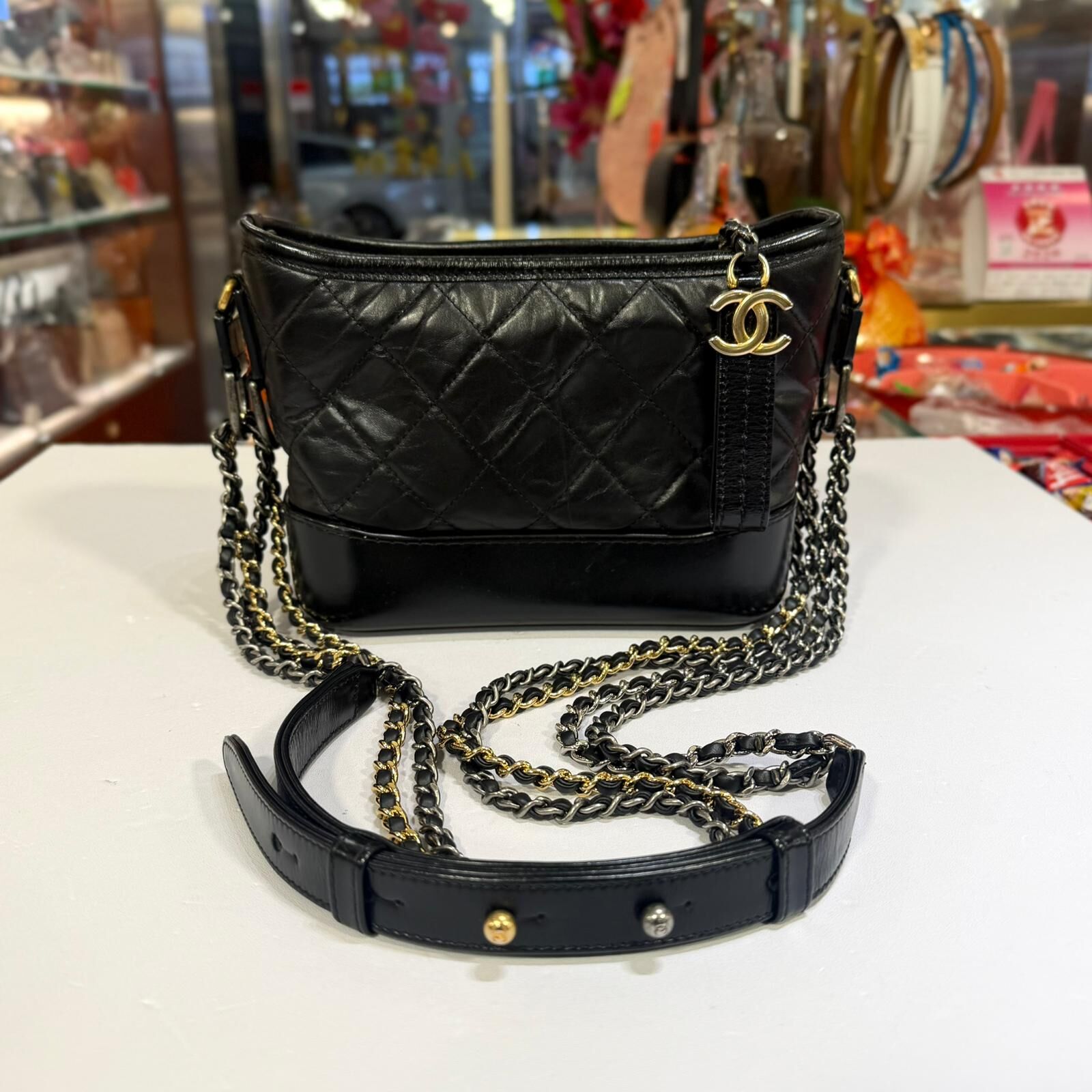 95%NEW二手Chanel Gabrielle Small A91810 黑色小牛皮@282開 #香奈兒流浪包 #香榭站正品