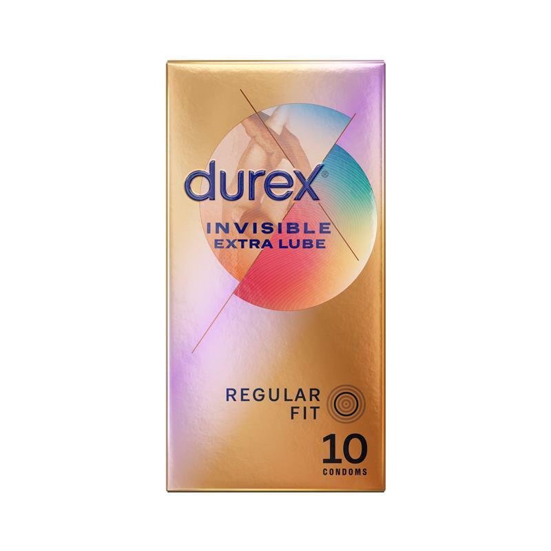 Durex 杜蕾斯 Invisible Extra Lube 超薄裝潤滑加量 10片裝 乳膠安全套