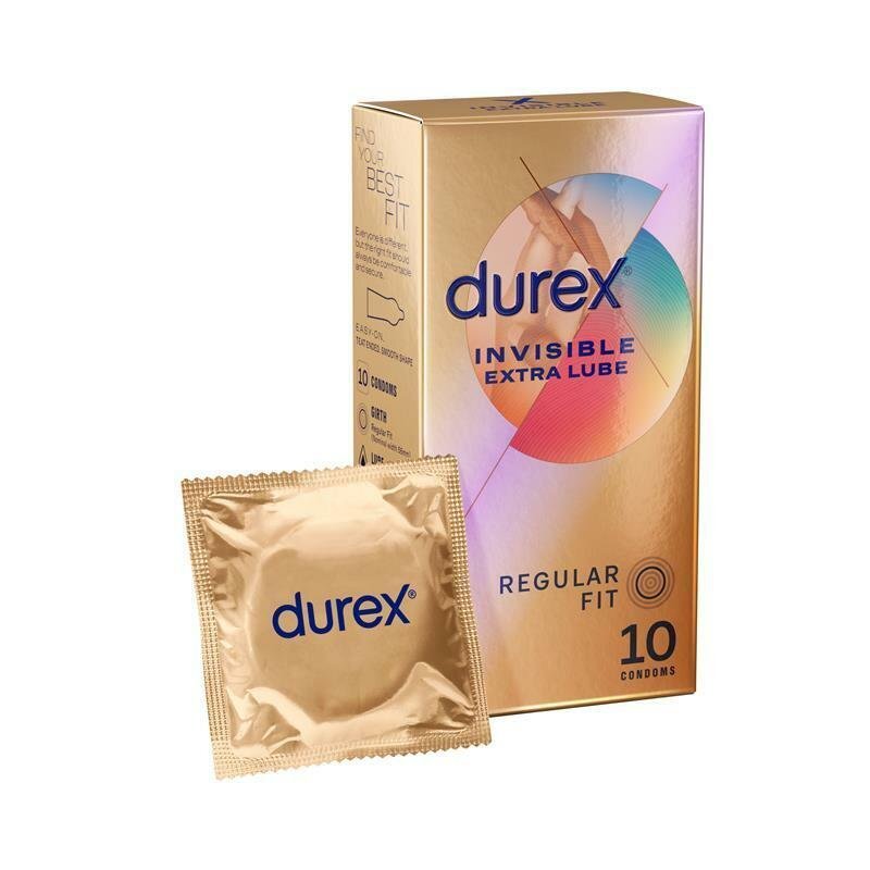 Durex 杜蕾斯 Invisible Extra Lube 超薄裝潤滑加量 10片裝 乳膠安全套