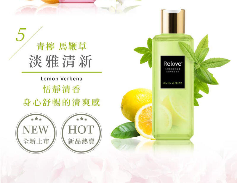 Relove 私密衣物蛋白酵素去漬抑菌手洗精 青檸馬鞭草 淡雅清新 220ml