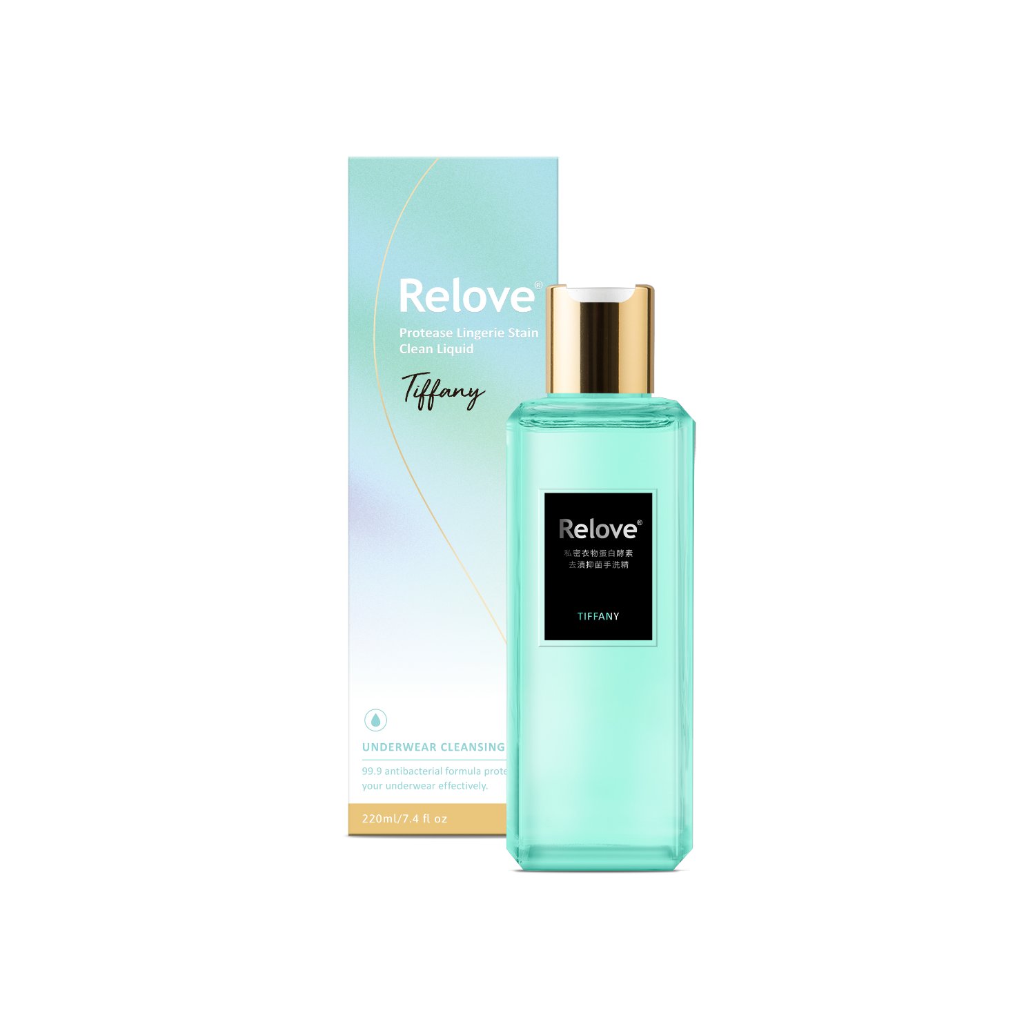 Relove 私密衣物蛋白酵素去漬抑菌手洗精 Tiffany 白麝香玫瑰 220ml