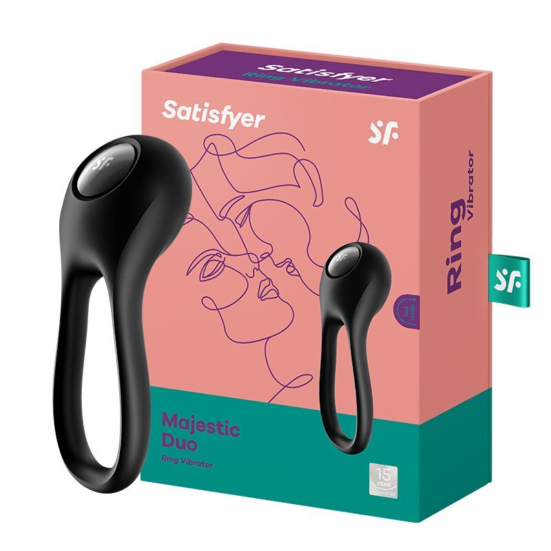 Satisfyer Majestic Duo 二合一雙震動陰莖環 黑色