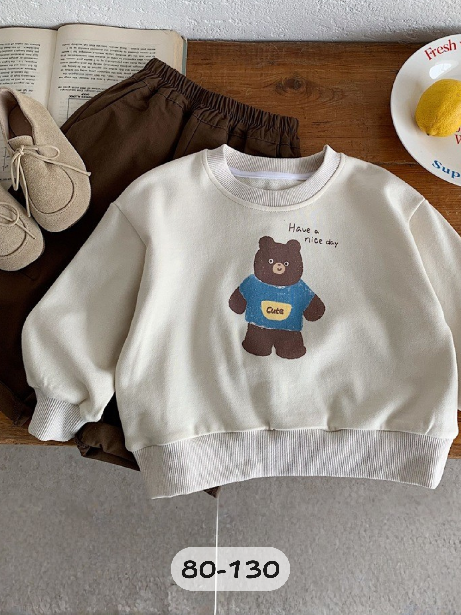 米色棕熊 長袖上衣