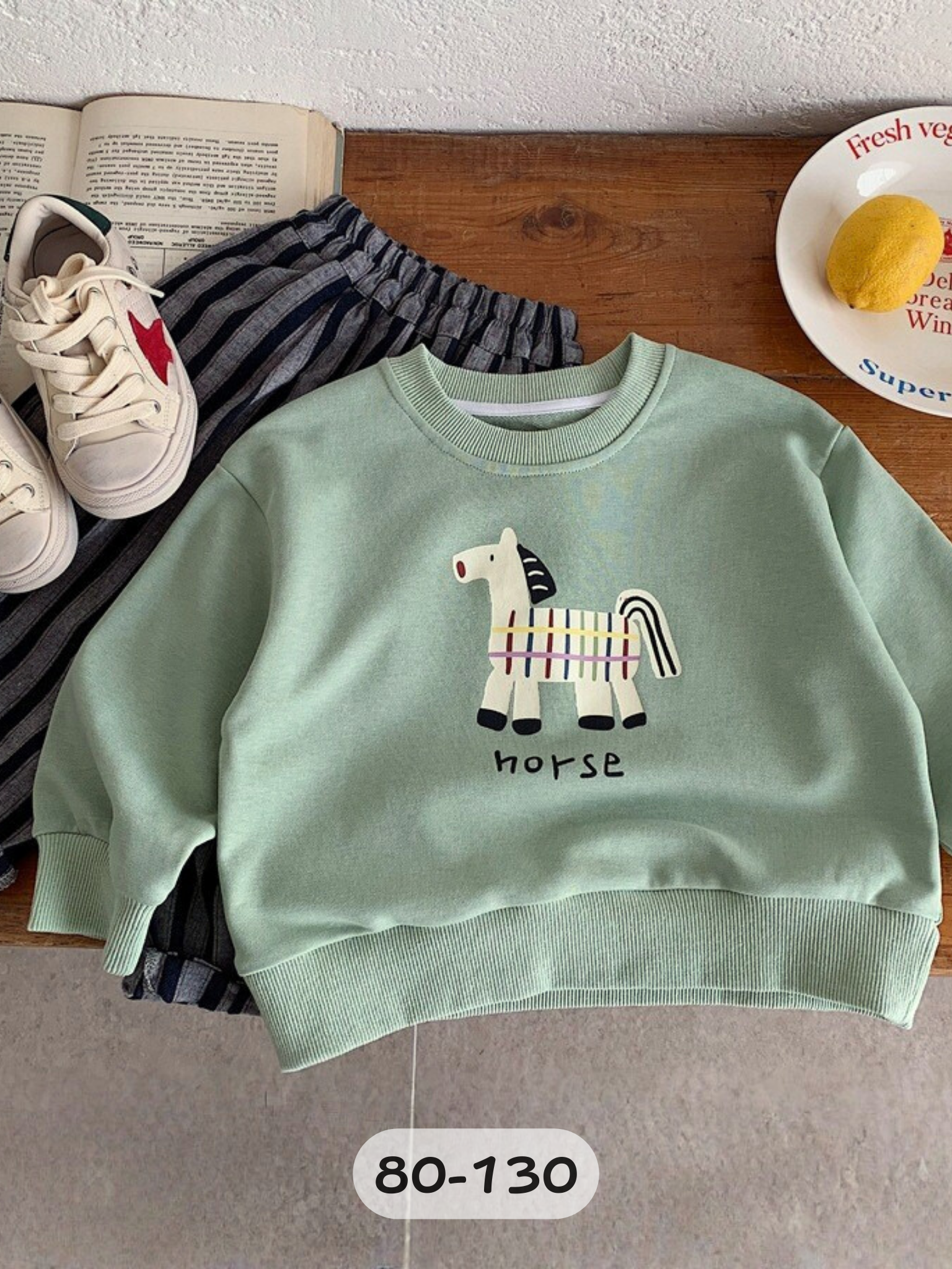 綠色小馬 長袖上衣