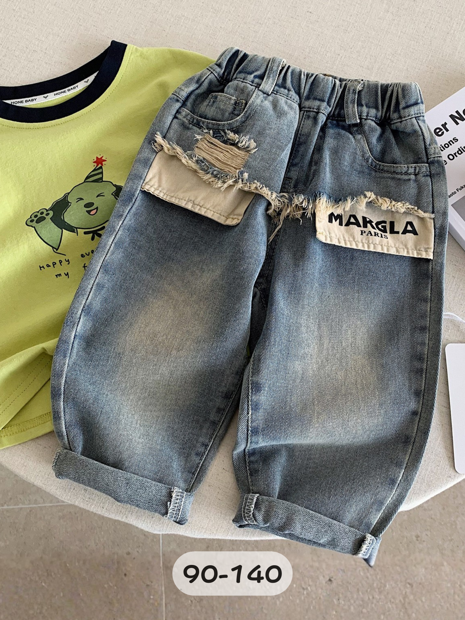 破破口袋 牛仔長褲