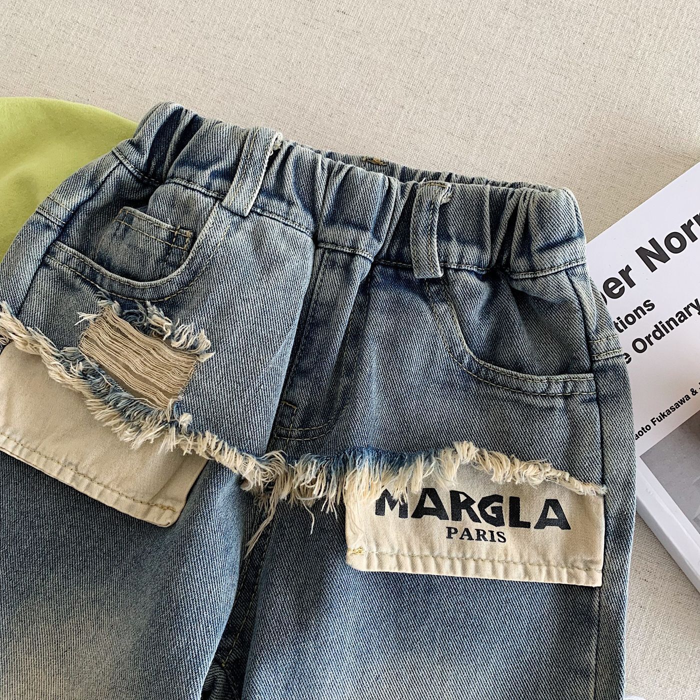 破破口袋 牛仔長褲