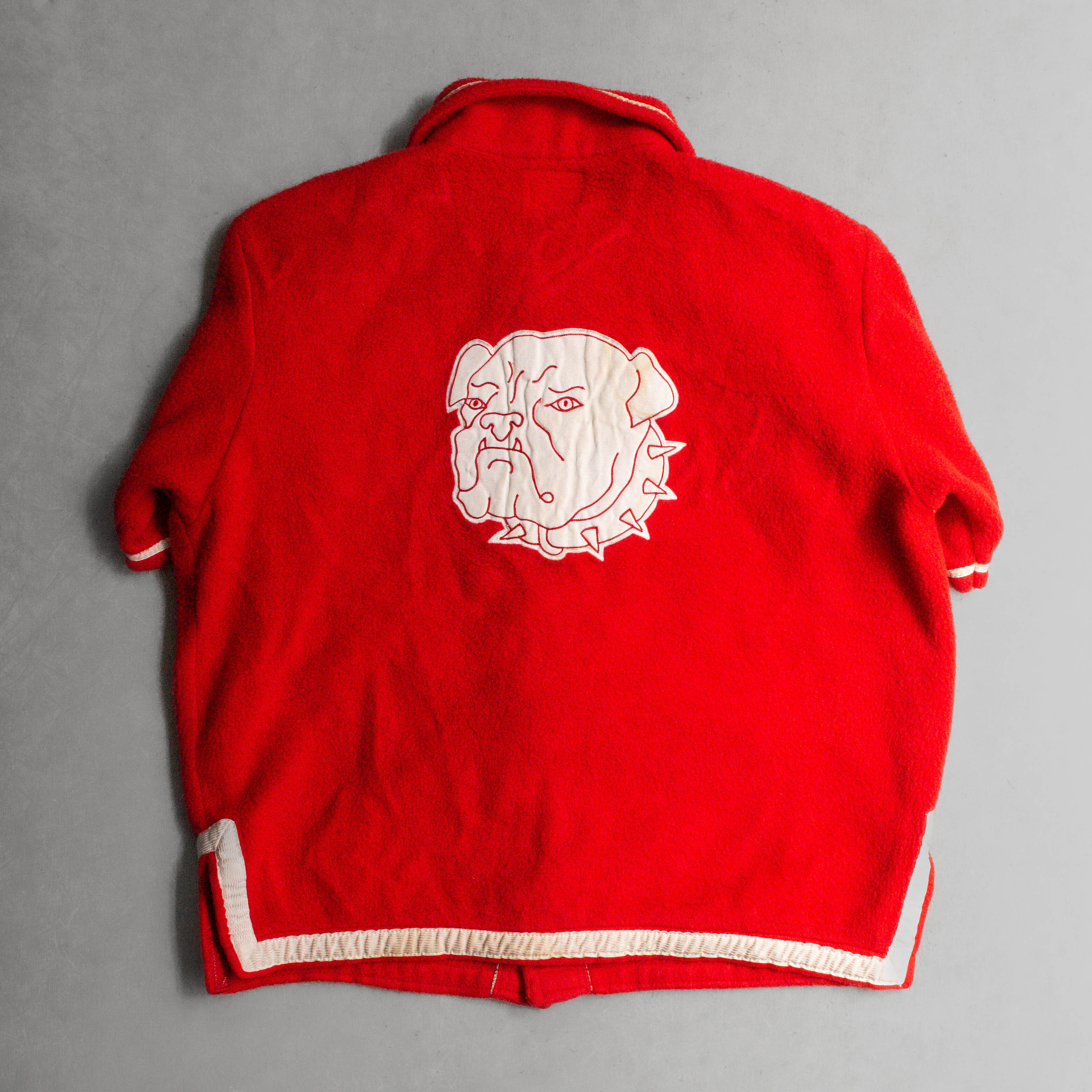 60S WILSON FLEECE WARM-UP JACKET 美國製 紅色 鬥牛犬 滾邊 刷毛 外套