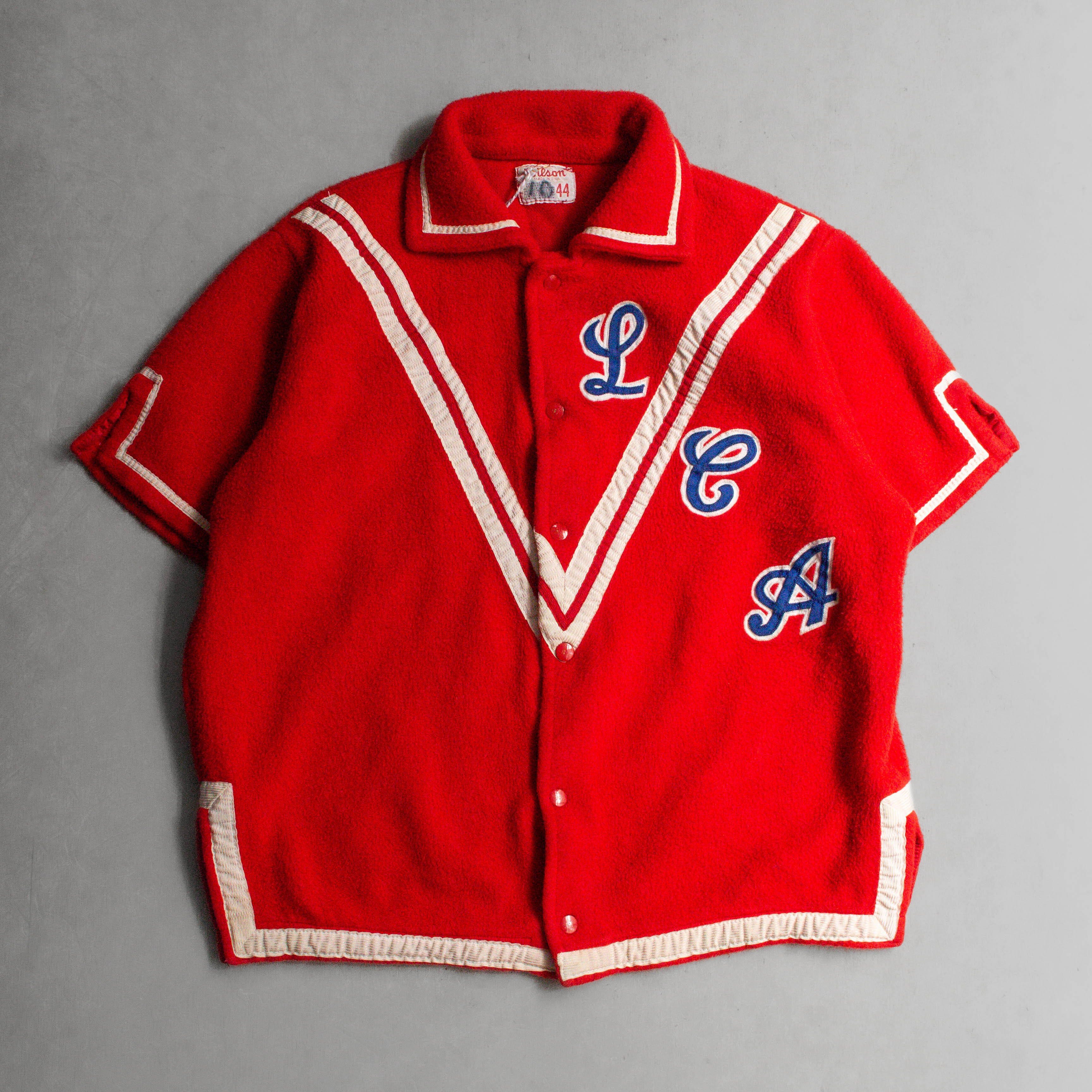 60S WILSON FLEECE WARM-UP JACKET 美國製 紅色 鬥牛犬 滾邊 刷毛 外套
