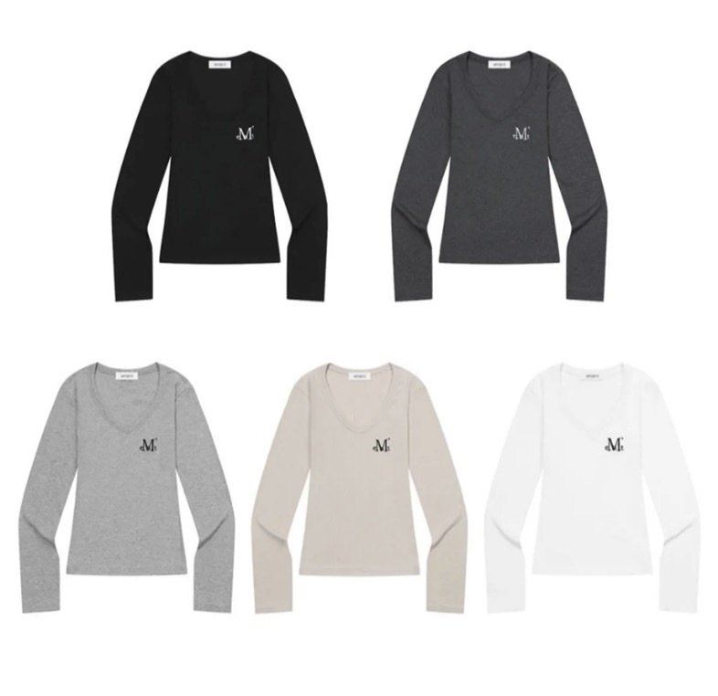 [ Mu cent ] Fontessa 修身 V 領薄長袖（5 種顏色）