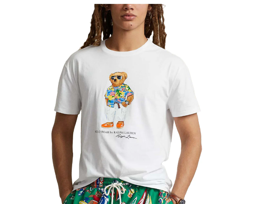 [S] PRL LAUREN BEAR CLASSIC T-SHIRT,WHITE, 710854497032-WHITE (SRL163)