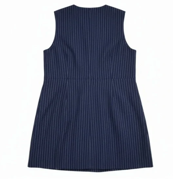 [S] STEVE MADDEN NAVY WOMEN'S PINSTRIPE DRESS, DO38082W-NAVY (SSM265)