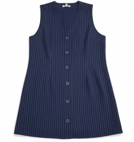 [S] STEVE MADDEN NAVY WOMEN'S PINSTRIPE DRESS, DO38082W-NAVY (SSM265)