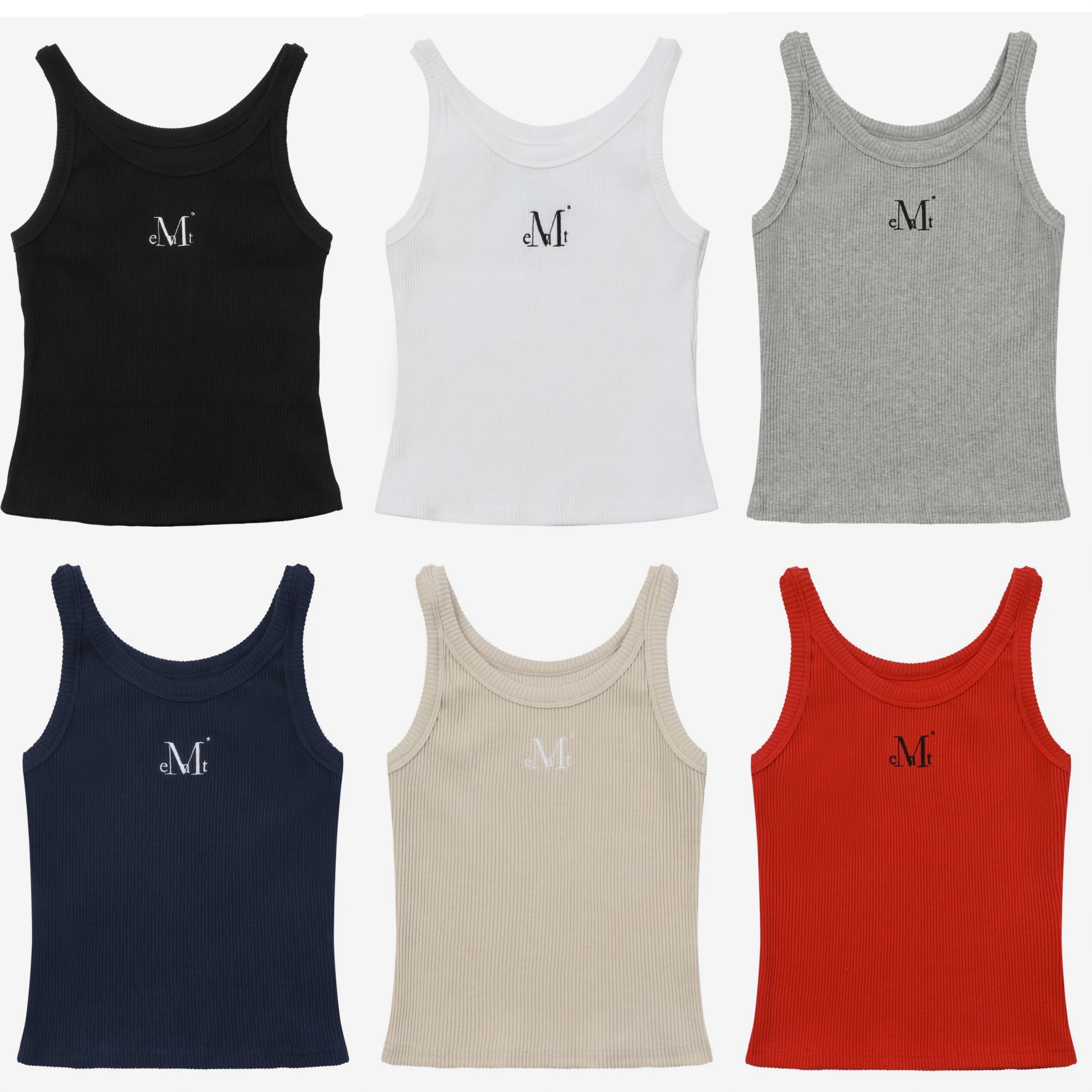 [ Mu cent ] 背面細節 刺繡無袖 Golji Nashi（6 種顏色）