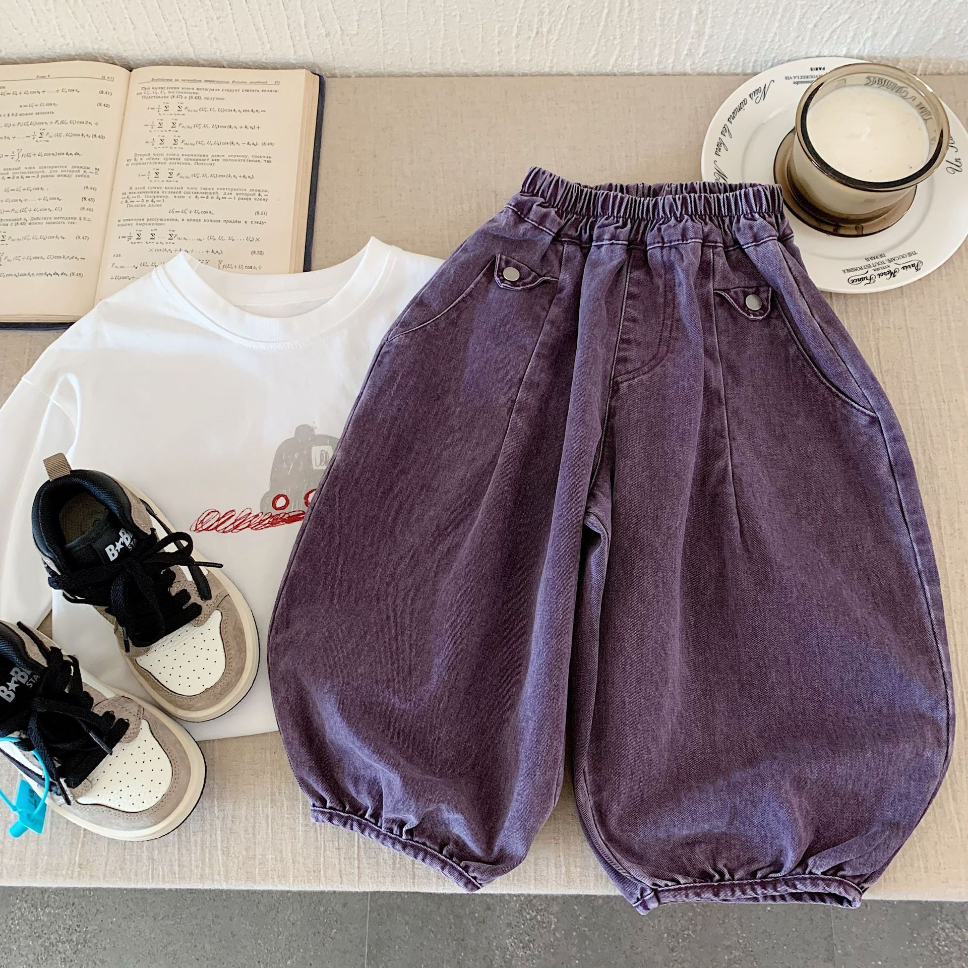 灰紫燈籠 寬鬆長褲