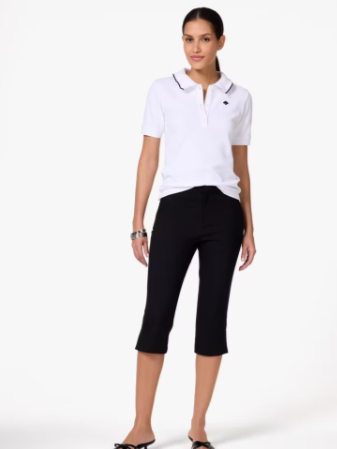 [S] KATE SPADE FRESH WHITE RUFFLE LOGO POLO SHIRT, KL549-100 [FINAL SALE] (SKS1713)