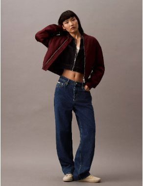 [S] CALVIN KLEIN FILLED NYLON BOMBER JACKET,RED, SP47598487-40WL591201 (SCK621)