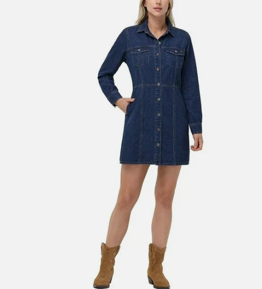 [S] FRYE DARK DENIM DENIM DRESS, 990406649 (SZZ811)