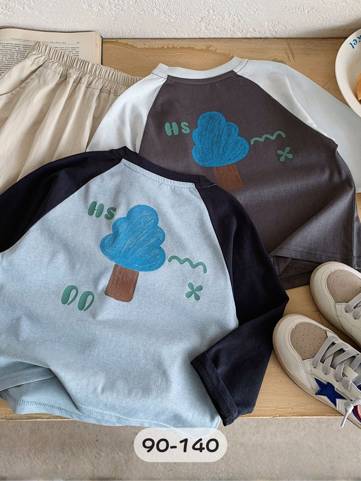 藍色小樹 長袖上衣