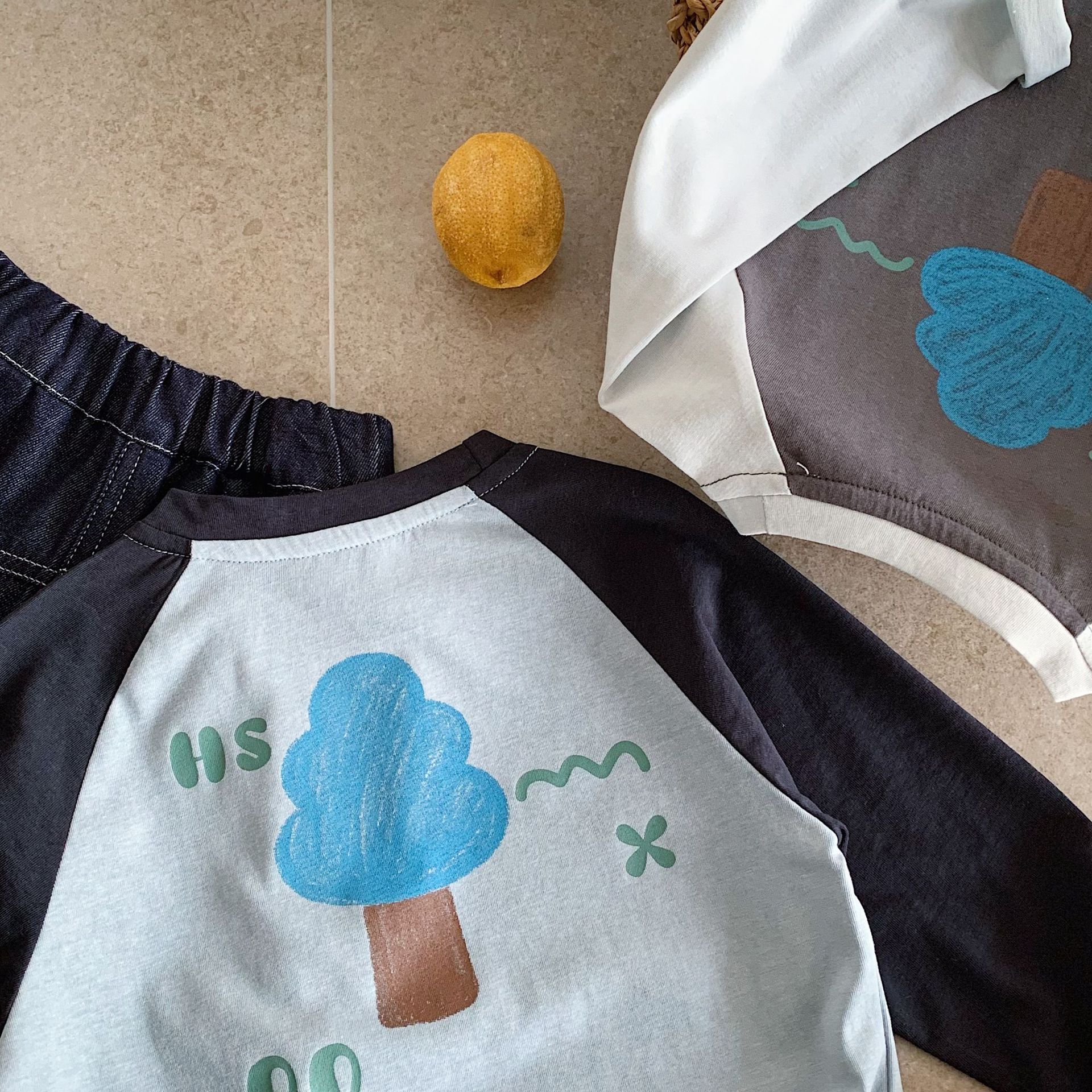 藍色小樹 長袖上衣