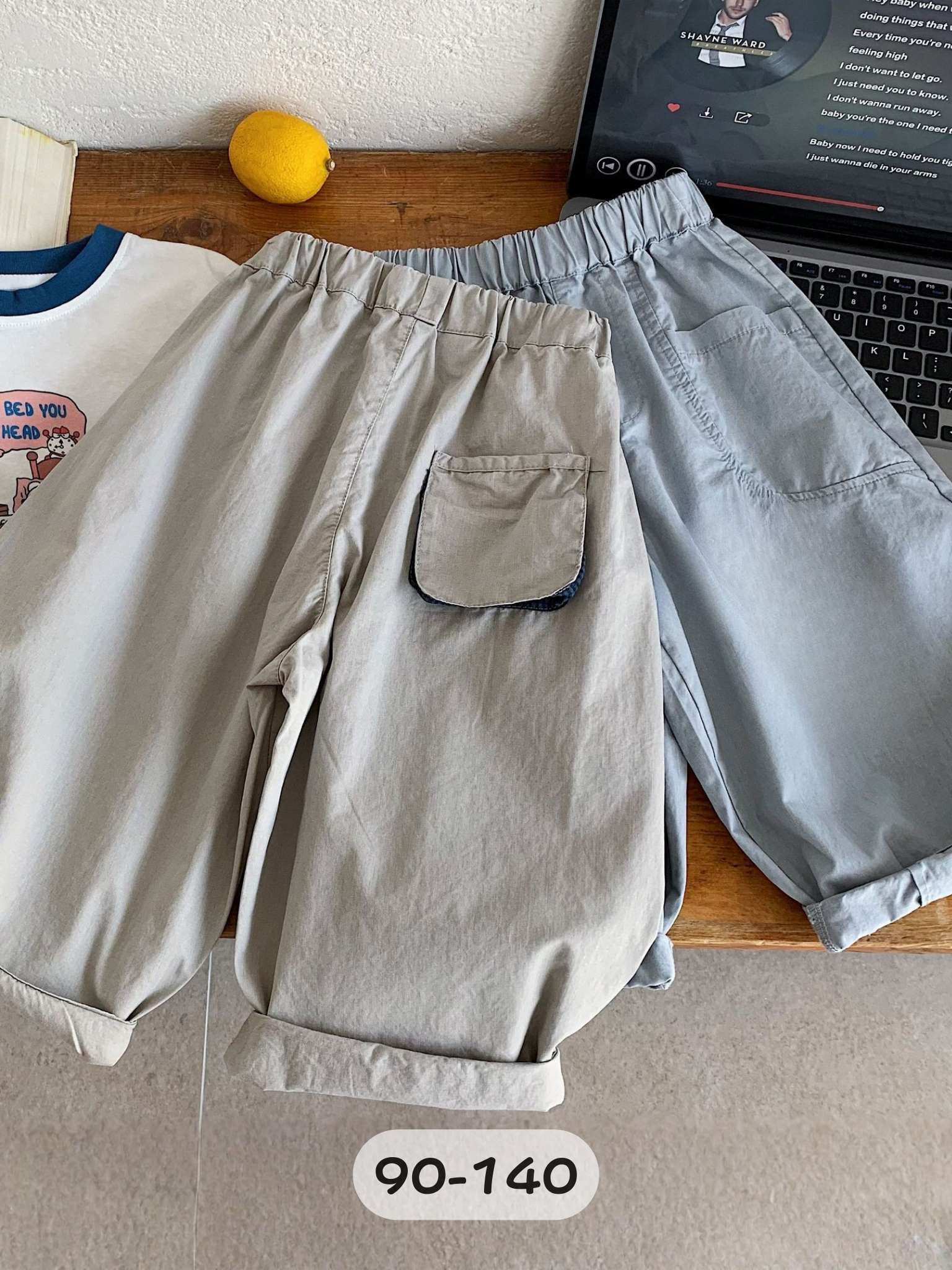 小立袋 寬鬆長褲