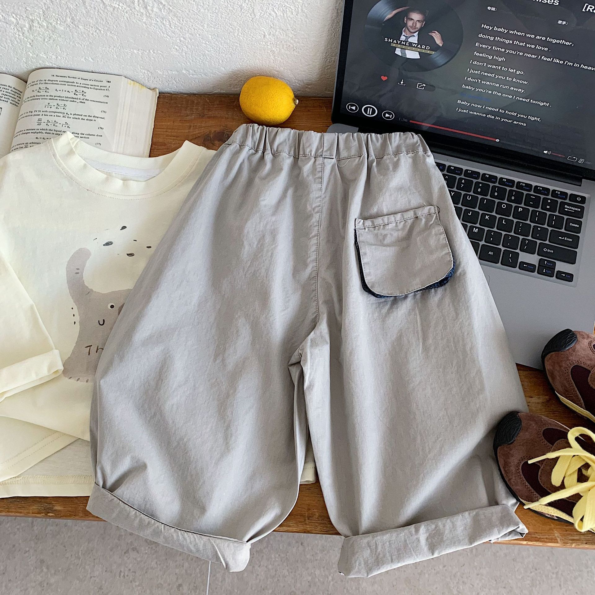 小立袋 寬鬆長褲