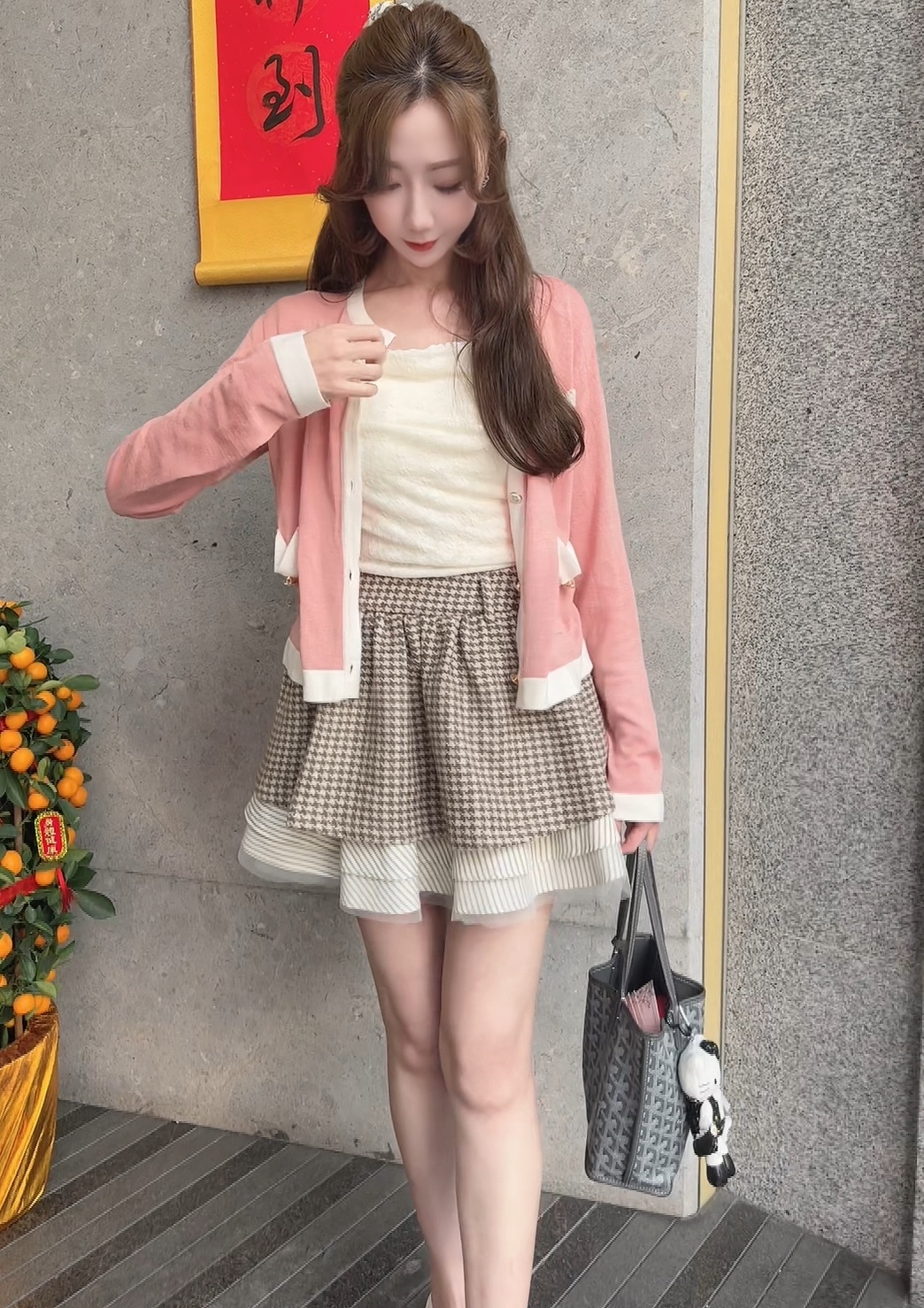 *BJ2 MADE SERIES* 4季可穿～ THE CASHMERE TENCEL MODAL BLUSH TRIM BUTTON CARDIGAN 260129