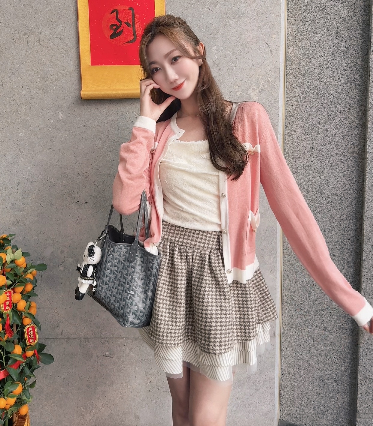 *BJ2 MADE SERIES* 4季可穿～ THE CASHMERE TENCEL MODAL BLUSH TRIM BUTTON CARDIGAN 260129