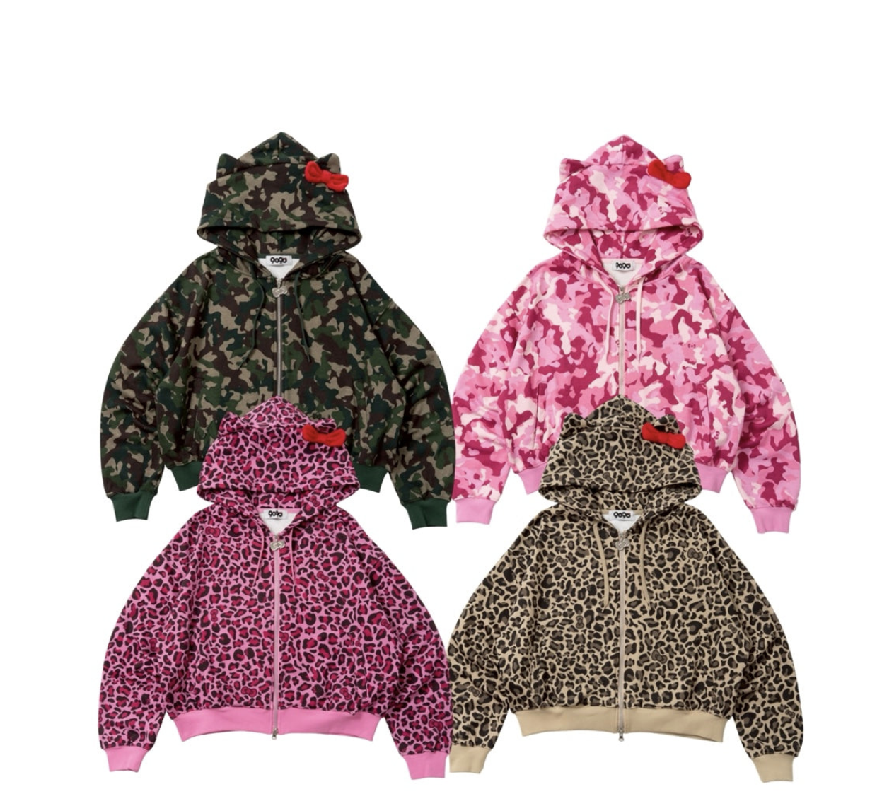 ×HELLO KITTY Eared Zip Hoodie