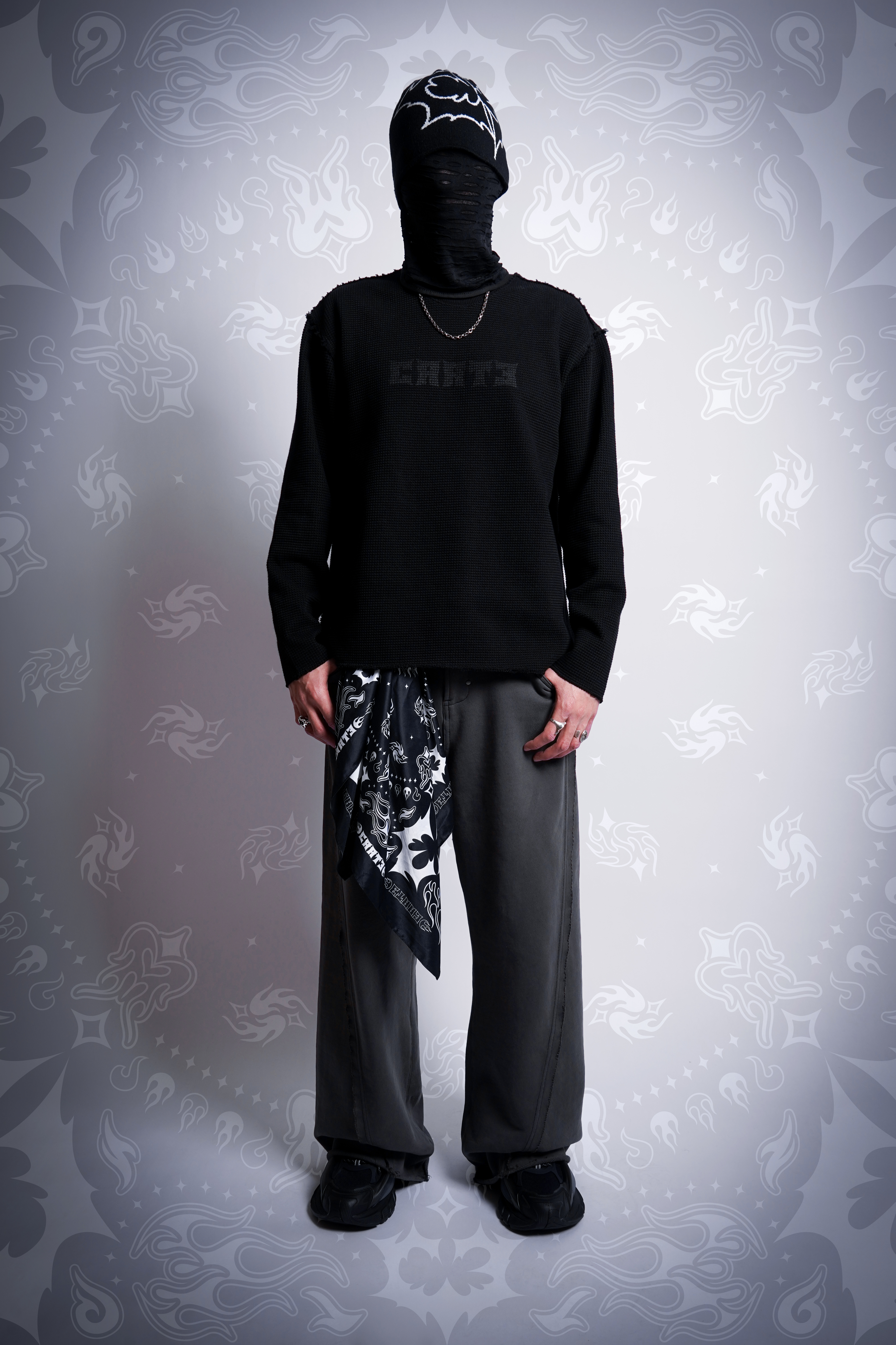 CAAT3 C3 WAFFLE SWEATER BLACK CAAT3WS01BK