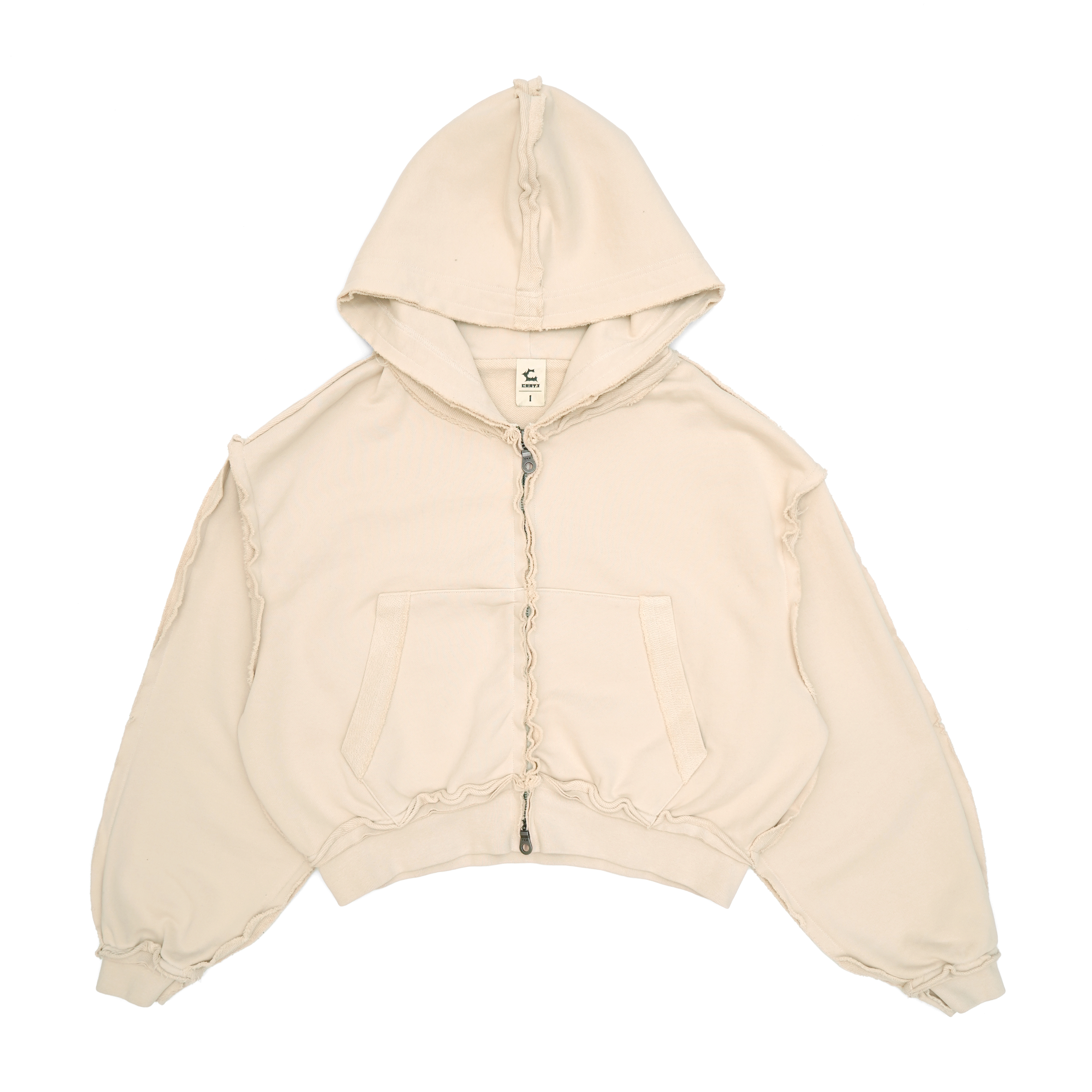 CAAT3 C3 RAW-EDGED ZIP-UP KHAKI CAAT3ZU01KH