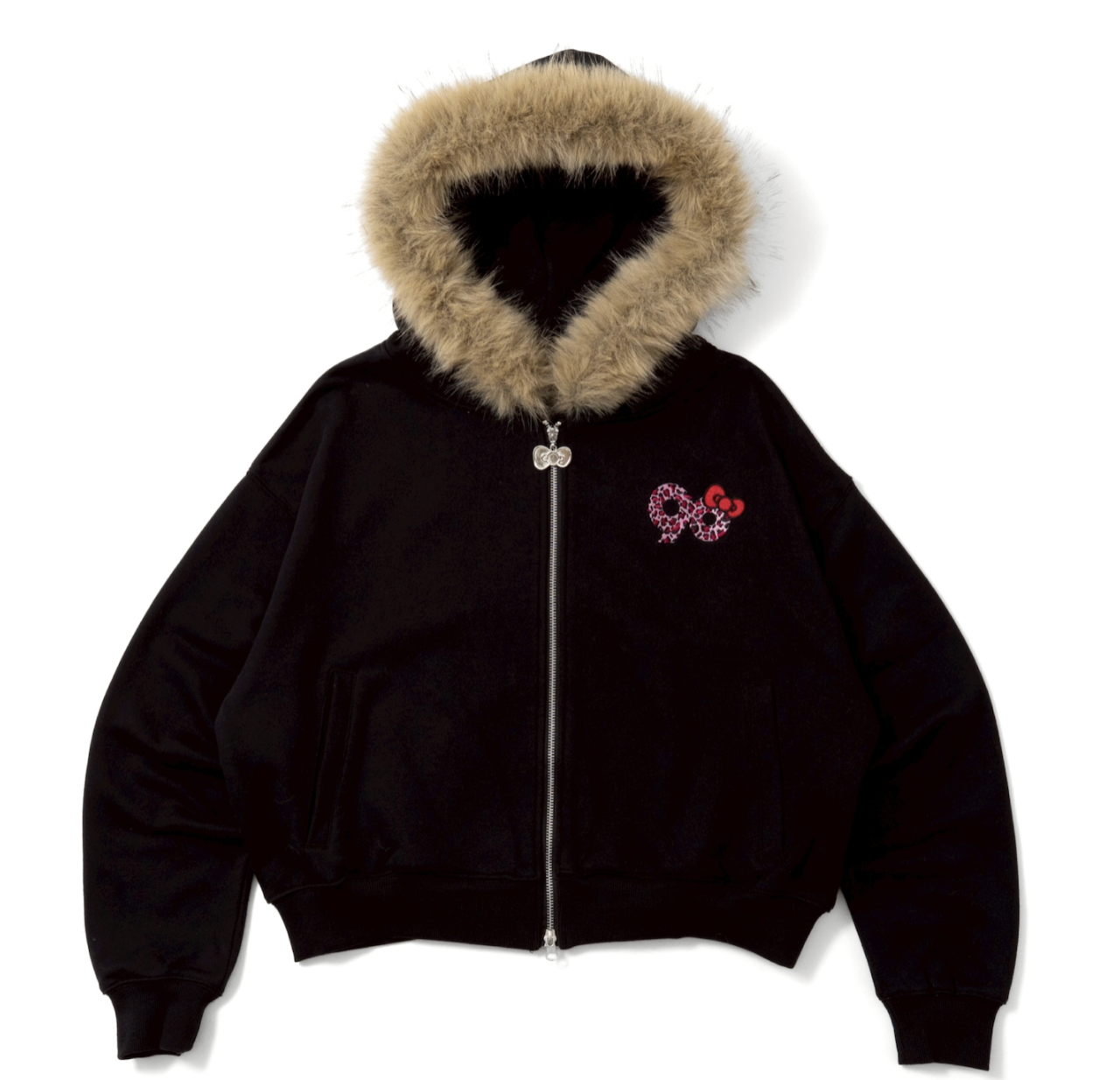 ×HELLO KITTY 90 Logo Fur Zip Hoodie