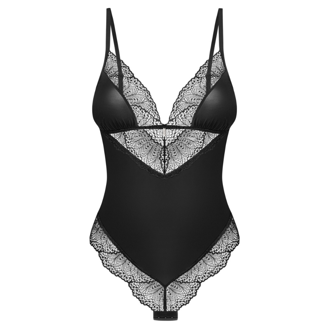 Obsessive - Lobellis 蕾絲邊可開襠連體衣 - XS/S/M/L/XL/XXL